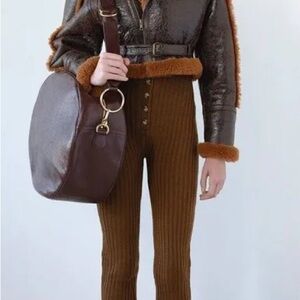 Frame Denim Brown Ribbed Leggings in Size XS